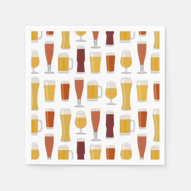 Jetables Serviettes imprimées de bière (Devant)