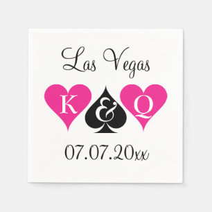 Jetables Serviettes mariage à thème Las Vegas avec monogram