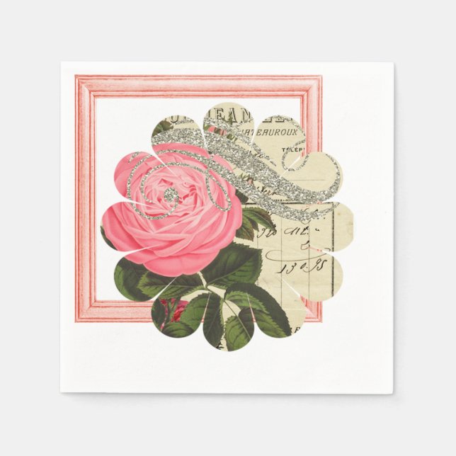 Jetables Serviettes Mariage Chic Shabby (Devant)