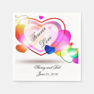 Jetables Serviettes Mariage Coeur Personnalisées
