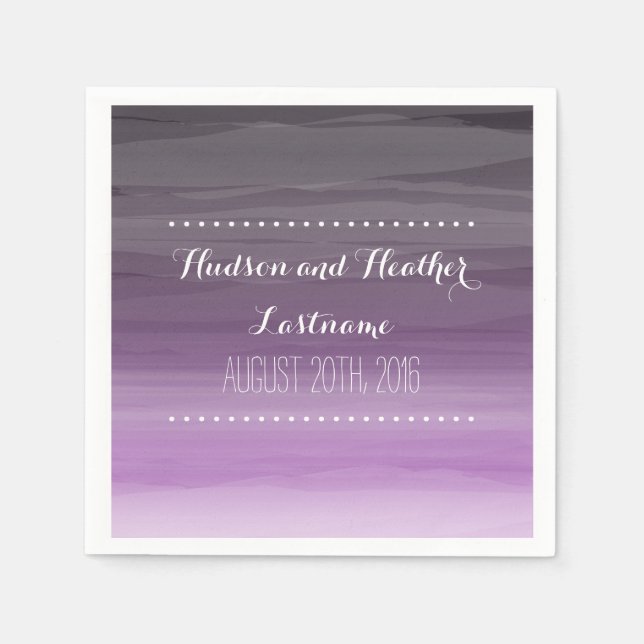 Jetables Serviettes Mariage Ombre en Plum foncé (Devant)