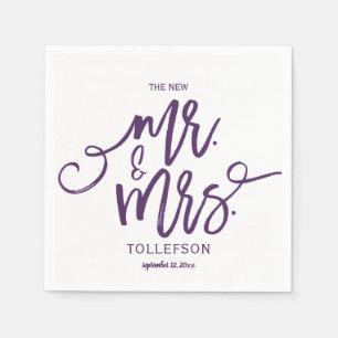Jetables Serviettes Mariages modernes Script de brosse (p