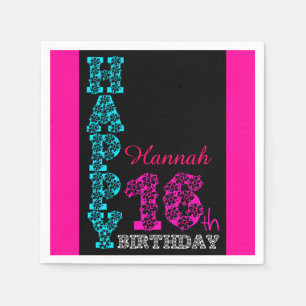 Jetables Serviettes personnalisées en papier girly 16e anni