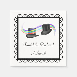 Jetables Serviettes personnalisées Mariage Gay Smoking Chap