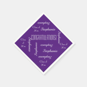 Jetables Serviettes pourpres, fête de remise des diplômes