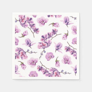 Jetables Serviettes pourpres orchidées