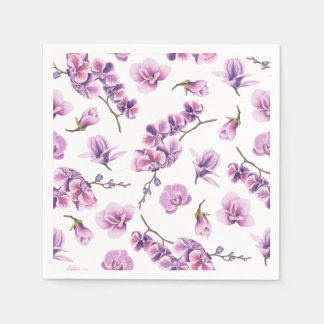 Jetables Serviettes pourpres orchidées