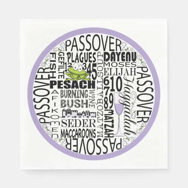 Jetables Serviettes standard Passover "Dayenu & more" (Devant)