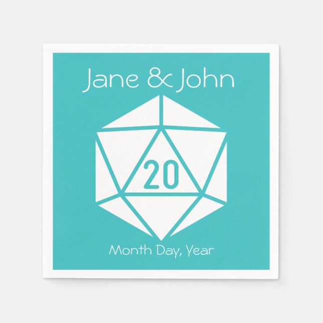 Jetables Tabletop Chic en serviettes turquoise (Devant)