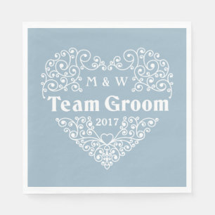 Jetables Team Groom monogrammes personnalisés et serviettes