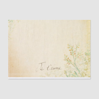 'Jet'aime' - French Vintage Victorian Floral Tissue Paper