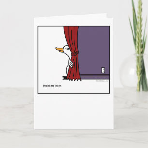 Jetant un coup d'oeil le canard - carte de voeux