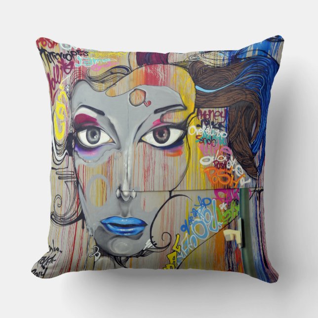 Jeter Coussin - Street Art Graffiti Art (Recto)