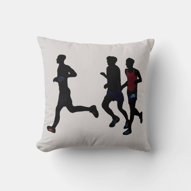 Jeter des oreillers avec 3, trois coureurs silhoue (Recto)