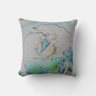 Jeter Oreiller 16x16 Nature Fleur Bleu Vert