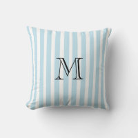 Jeter Oreiller Bleu Bleu Bleu Rayé Monogramme Pers