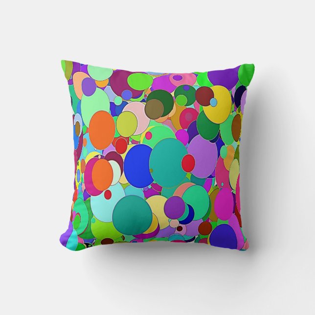 Jeter Oreiller Bright Colorful Cercles Circulaire (Recto)