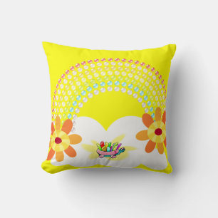 Jeter Oreiller Jaune Turtle arc-en-ciel