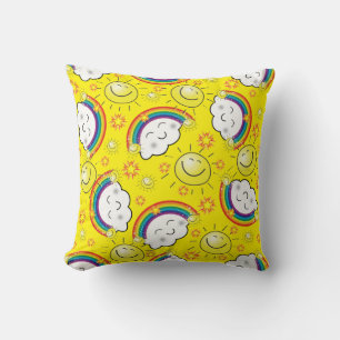 Jeter Oreiller Orange Jaune Arc-en-ciel, Soleil, N
