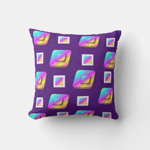 Jeter Oreiller Violet Pastel Carrés