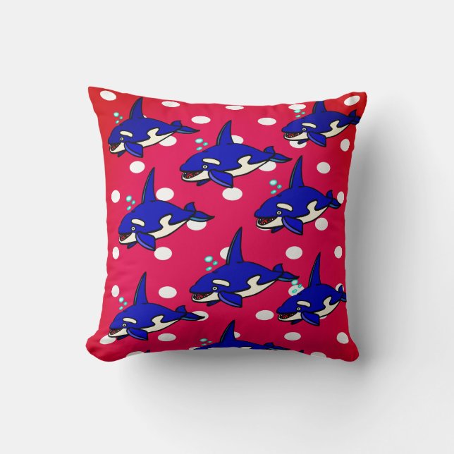 Jeter Requins oreiller Rouge Bleu (Recto)