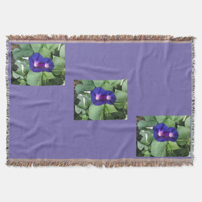 Jeter une couverture avec des fleurs violettes (Devant)