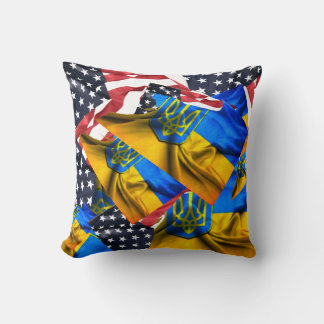 Jetez Oreiller drapeau ukrainien américain nous so