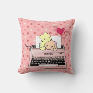 Jetez Oreillers Kittens Je T'Aime Typewriter
