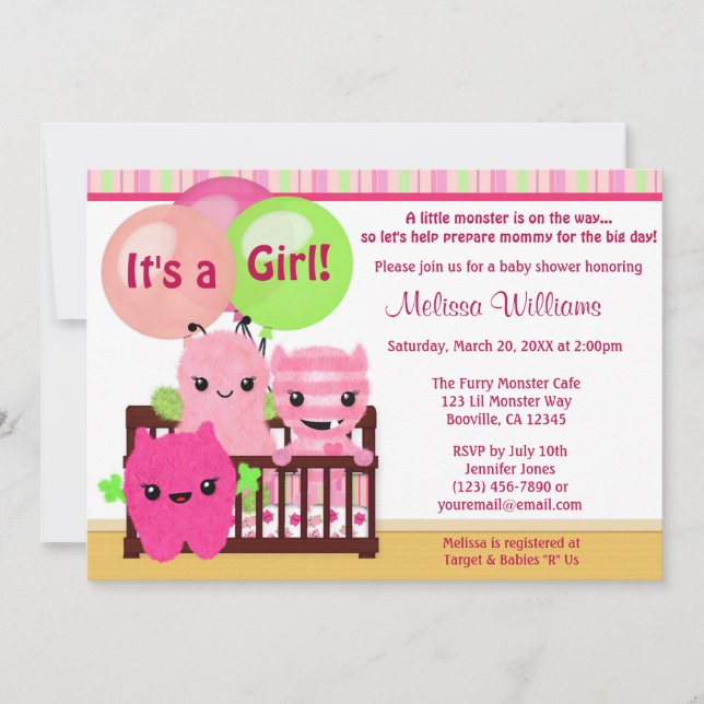 Jetez un coup d'oeil une invitation de baby shower (Devant)