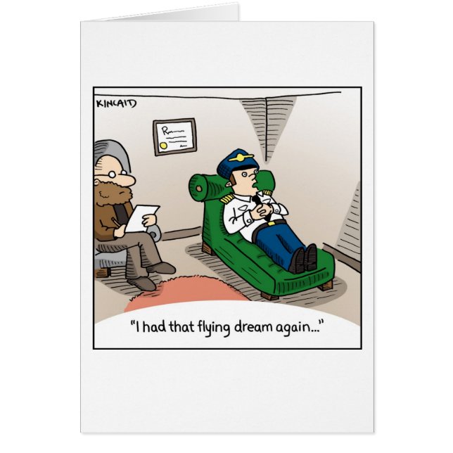 Jetlagged Comic Card--Pilot in Therapy (Front)