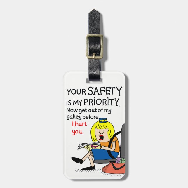 Jetlagged Comic | Your Safety Luggage Tag (Front Vertical)