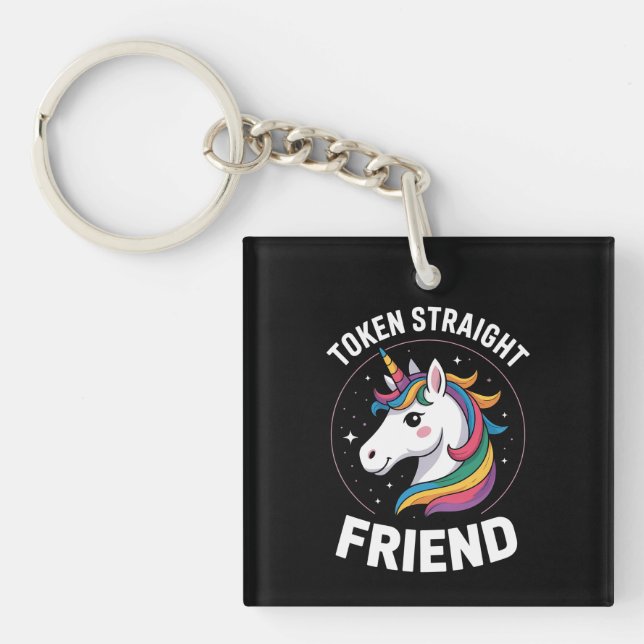 Jeton ami droit Unicorn Gay LGBTQ Pride Ally (Devant)