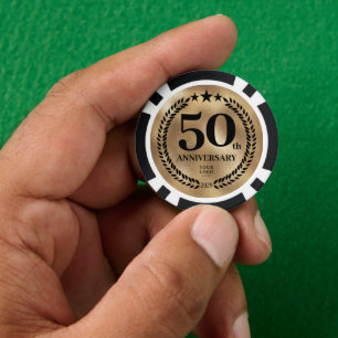 Jeton de poker 50e anniversaire Entreprise Or