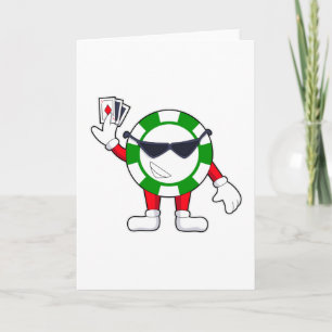 Jeton de poker avec cartes de poker
