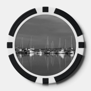 Jeton de poker photo noir et blanc, bateaux chips