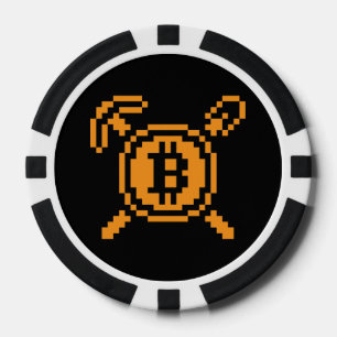 Jetons de poker à 8 bits du mineur BTC de