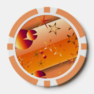 Jetons de poker avec motif abstrait orange