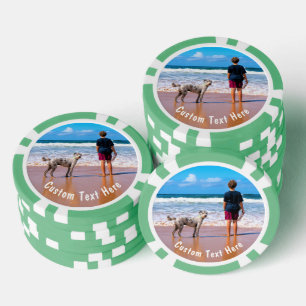 Jetons de poker avec votre photo et texte personna