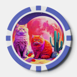 Jetons de poker chanceux pour les amateurs de chat