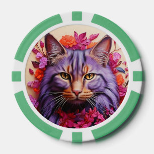 Jetons de Poker Chanceux pour les Amoureux de Chat