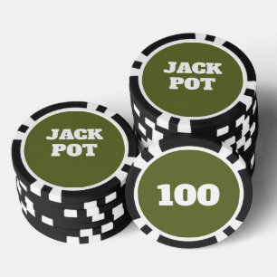 Jetons de poker de casino personnalisés vert OD