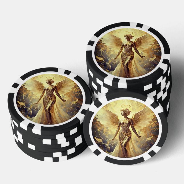 Jetons de poker en Ange d'Or (Empiler)
