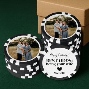 Jetons de Poker Photo d'Anniversaire pour Mari de