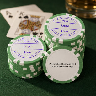 Jetons de poker rouges personnalisés avec logo et