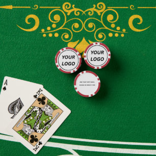 Jetons de poker rouges personnalisés avec logo et