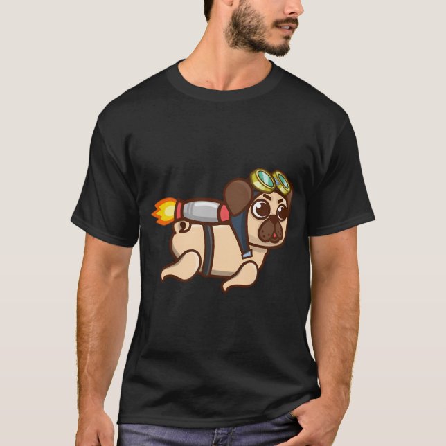 Jetpack Adventure Pug's T-Shirt (Front)