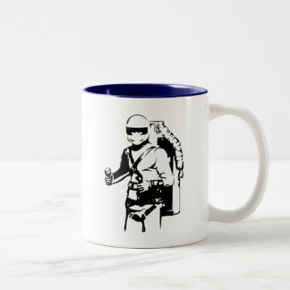 Jetpack pilot Two-Tone coffee mug