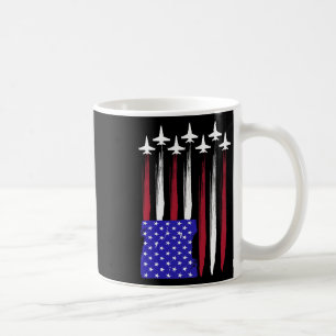 Jets 4th Of July Patriotic Red White Blue Usa Flag Coffee Mug
