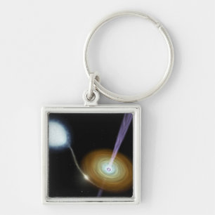 Jets of material shooting out keychain