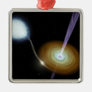 Jets of material shooting out metal ornament